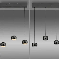 Just Light Pendelleuchte Ballini schwarz