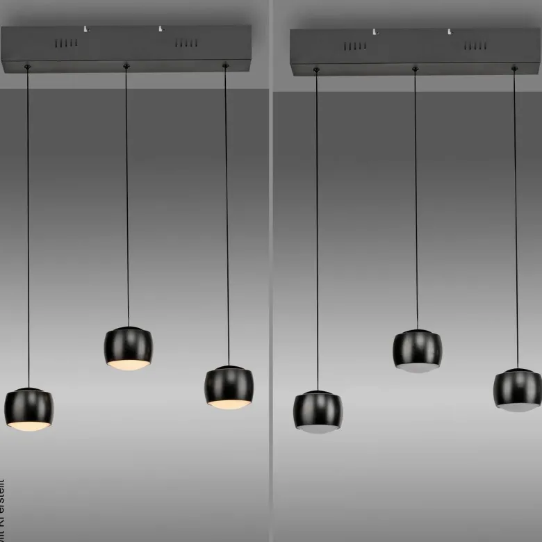 Just Light Pendelleuchte Ballini schwarz