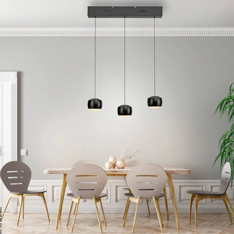 Just Light Pendelleuchte Ballini schwarz