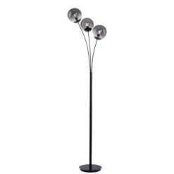 Just Light Stehlampe BIG WIDOW 14603-18 schwarz Rauchglas Metall B/H: ca. 35x185 cm E14 3 Brennstellen