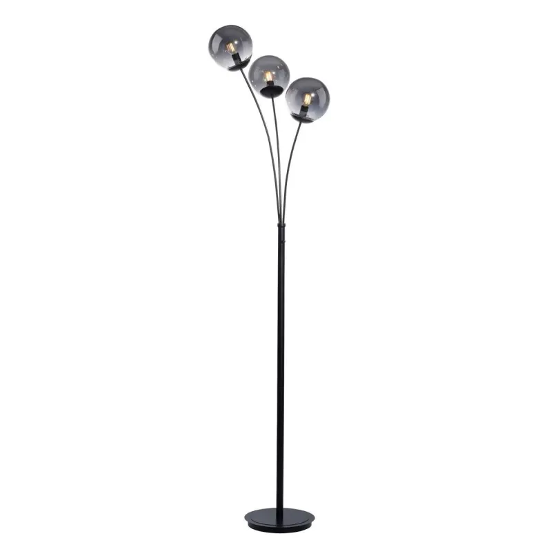 Just Light Stehlampe BIG WIDOW 14603-18 schwarz Rauchglas Metall B/H: ca. 35x185 cm E14 3 Brennstellen