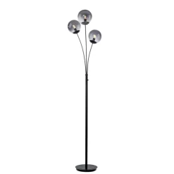 Just Light Stehlampe BIG WIDOW 14603-18 schwarz Rauchglas Metall B/H: ca. 35x185 cm E14 3 Brennstellen