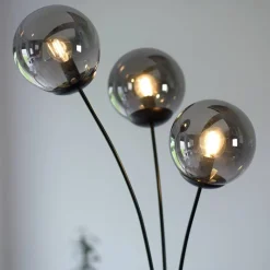Just Light Stehlampe BIG WIDOW 14603-18 schwarz Rauchglas Metall B/H: ca. 35x185 cm E14 3 Brennstellen