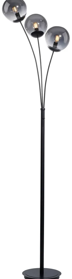 Just Light Stehlampe BIG WIDOW 14603-18 schwarz Rauchglas Metall B/H: ca. 35x185 cm E14 3 Brennstellen