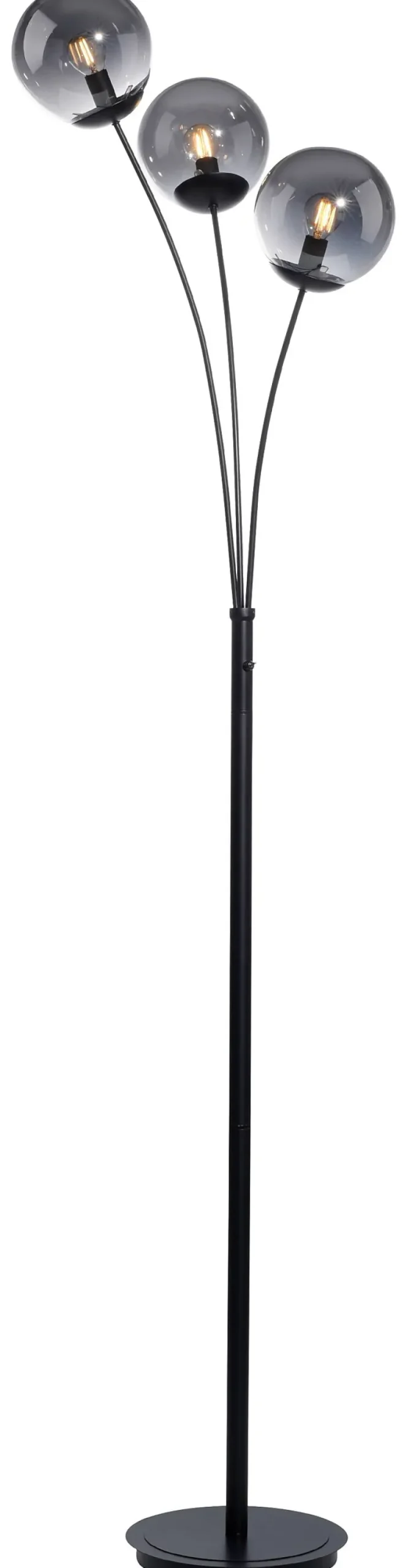 Just Light Stehlampe BIG WIDOW 14603-18 schwarz Rauchglas Metall B/H: ca. 35x185 cm E14 3 Brennstellen