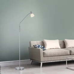 Just Light Stehleuchte Karo Stahl Aluminium Kunststoff Glas B/H/L: ca. 60x160x60 cm E14 1 Brennstellen