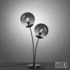 Just Light Tischleuchte BIG WIDOW 14605-18 schwarz Rauchglas Metall B/H: ca. 33,5x60 cm E14 2 Brennstellen
