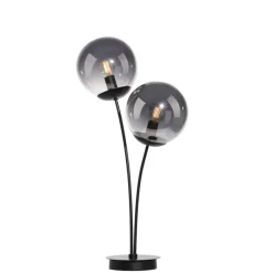 Just Light Tischleuchte BIG WIDOW 14605-18 schwarz Rauchglas Metall B/H: ca. 33,5x60 cm E14 2 Brennstellen