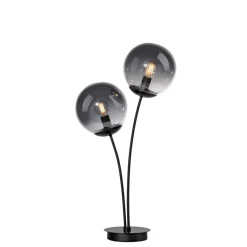 Just Light Tischleuchte BIG WIDOW 14605-18 schwarz Rauchglas Metall B/H: ca. 33,5x60 cm E14 2 Brennstellen