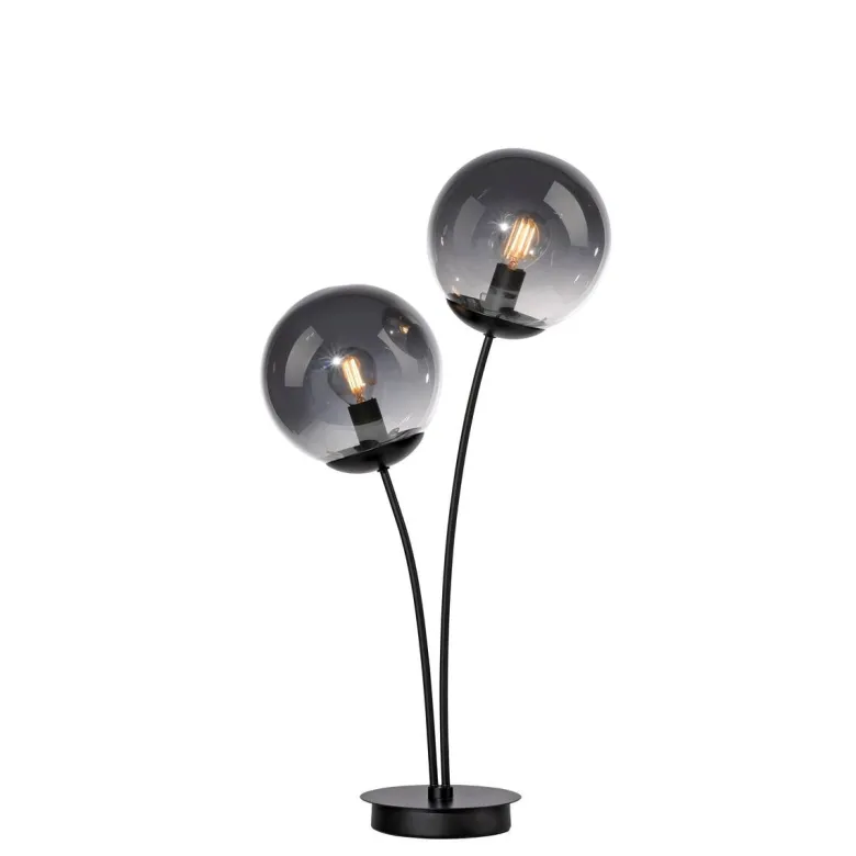 Just Light Tischleuchte BIG WIDOW 14605-18 schwarz Rauchglas Metall B/H: ca. 33,5x60 cm E14 2 Brennstellen