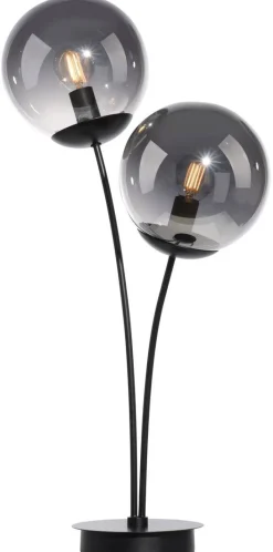 Just Light Tischleuchte BIG WIDOW 14605-18 schwarz Rauchglas Metall B/H: ca. 33,5x60 cm E14 2 Brennstellen