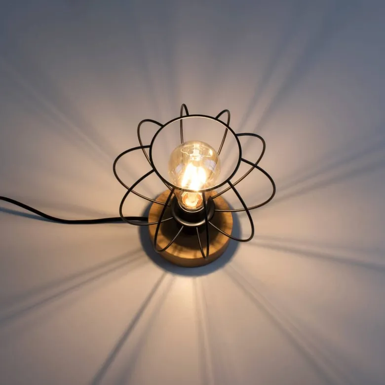 Just Light Tischleuchte schwarz E27 1 Brennstellen
