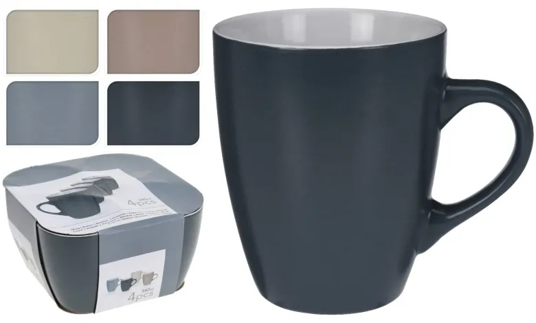 Kaffeebecher 4er Set multicolor Keramik 4 tlg.