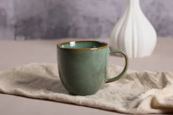 Kaffeebecher grün Steinzeug