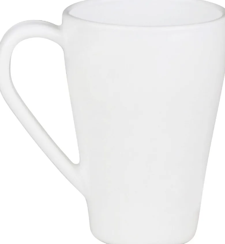 Kaffeebecher weiß Opal-Hartglas H/D: ca. 11x8,7 cm