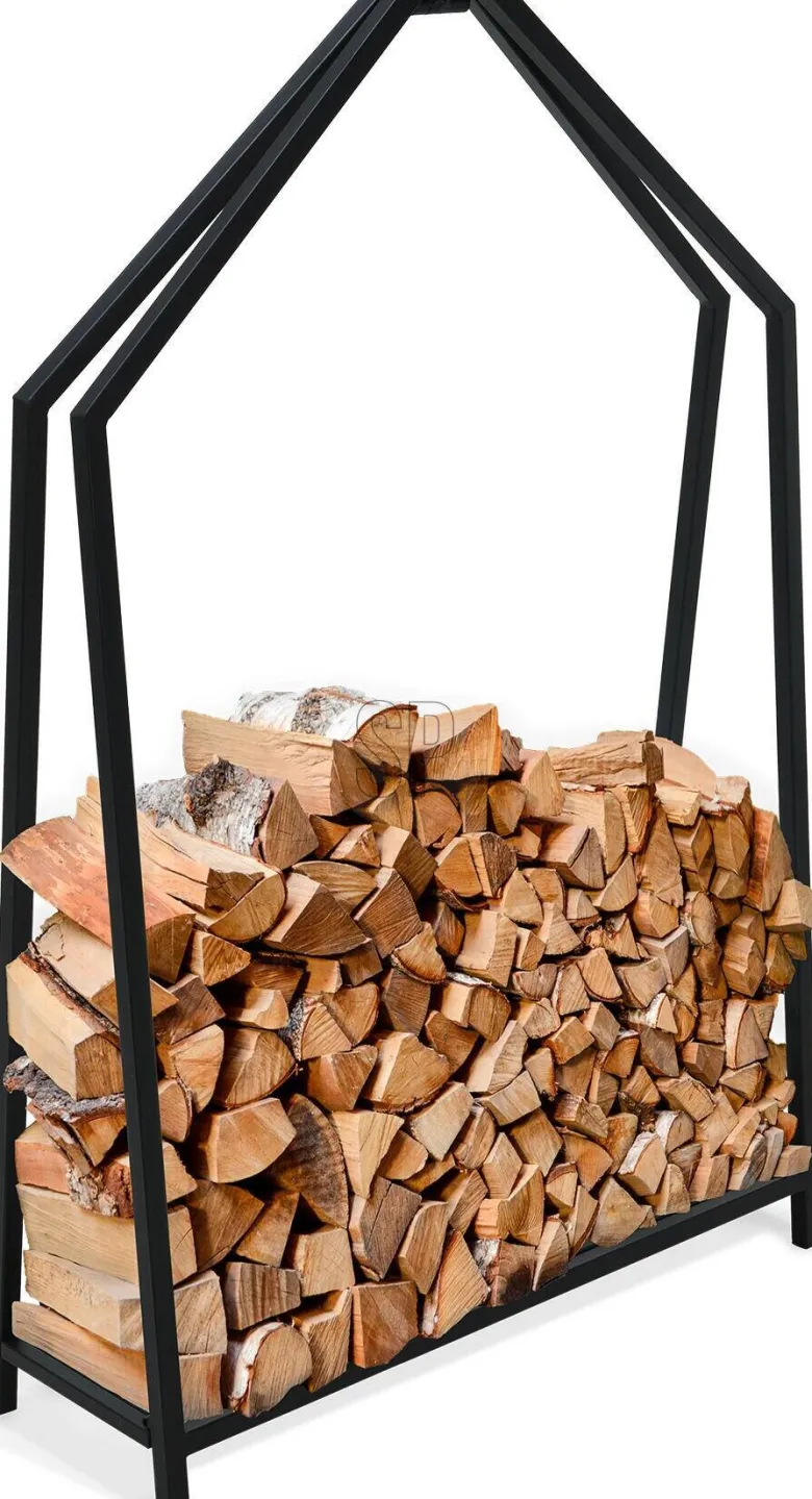 Kaminholzständer schwarz B/T/L: ca. 78,5x24x117,5 cm