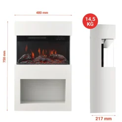 KAMINIO Elektrischer-Kamin HENRI weiß Metall B/H/T: ca. 48x75x21,7 cm ca. 2000 W