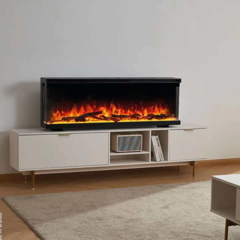 KAMINIO Elektrischer-Kamin LEA schwarz Metall B/H/T: ca. 107,1x43x20 cm ca. 1800 W