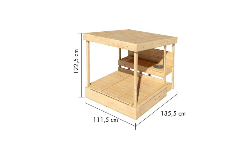 Karibu Sandkasten Marlon natur B/H/L: ca. 140x122x121 cm