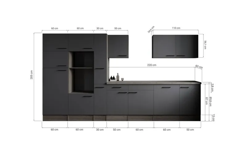 Küchenblock Oliver B/H/T: ca. 370x205x60 cm