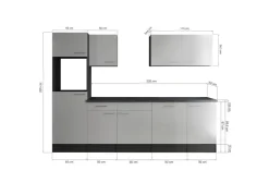 Küchenblock Oliver B/H/T: ca. 280x205x60 cm