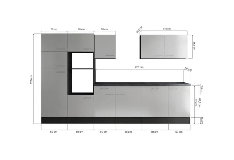 Küchenblock Oliver B/H/T: ca. 340x205x60 cm