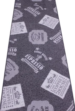 Küchenläufer Coffe Patterns grau B/L: ca. 67x180 cm