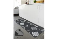 Küchenläufer Coffe Patterns grau B/L: ca. 67x180 cm