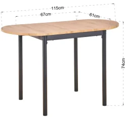 Küchentisch Lisa Eiche Wild Nachbildung Holzwerkstoff B/H/T: ca. 115x74x61 cm