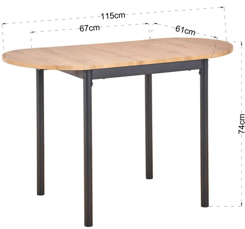 Küchentisch Lisa Eiche Wild Nachbildung Holzwerkstoff B/H/T: ca. 115x74x61 cm