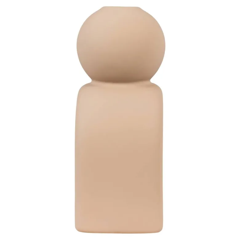 Kerzenhalter Candle braun Steinzeug B/H/L: ca. 6,5x17x10,5 cm