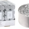 Kerze silber B/H/L: ca. 7,5x15,5x2 cm
