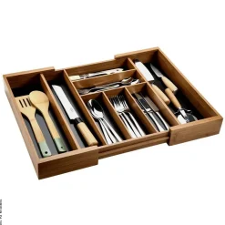 Kesper Besteckkasten braun Bambus B/H/L: ca. 43x6x34 cm