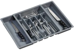 Kesper Besteckkasten grau Kunststoff B/H/T: ca. 29x6,5x38 cm
