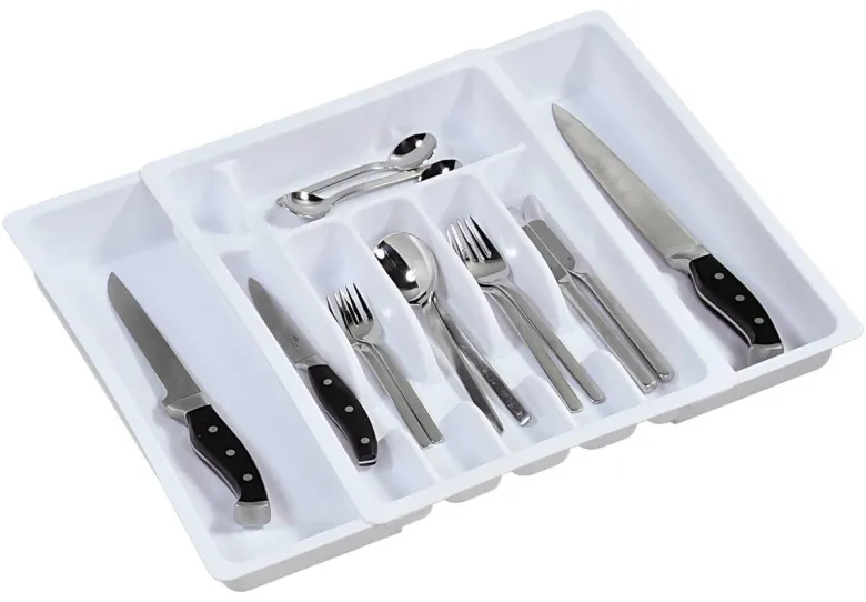 Kesper Besteckkasten weiß Kunststoff H/T: ca. 3,5x38 cm