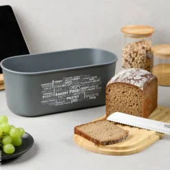 Kesper Brotbox grau Kunststoff B/H/L: ca. 20x14,5x34 cm