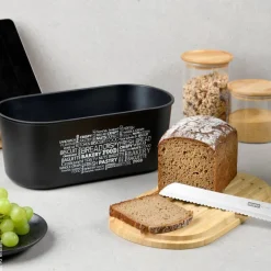 Kesper Brotbox schwarz Kunststoff B/H/L: ca. 20x14,5x34 cm