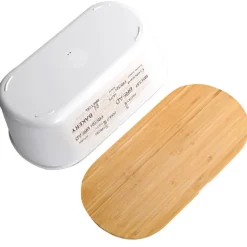 Kesper Brotbox weiß Bambus B/H/L: ca. 20x4,5x34 cm