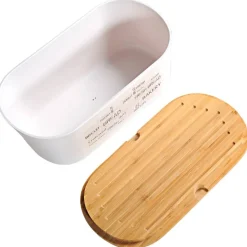 Kesper Brotbox weiß Bambus B/H/L: ca. 20x4,5x34 cm