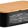 Kesper Brotkasten mit Schneidbrett schwarz Kunststoff B/H/L: ca. 18x14x34 cm