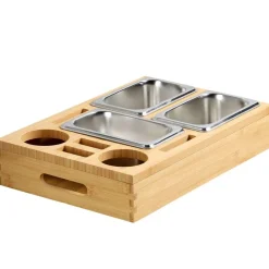 Kesper Couchtablett silber Bambus B/H/L: ca. 26x7,5x39,8 cm