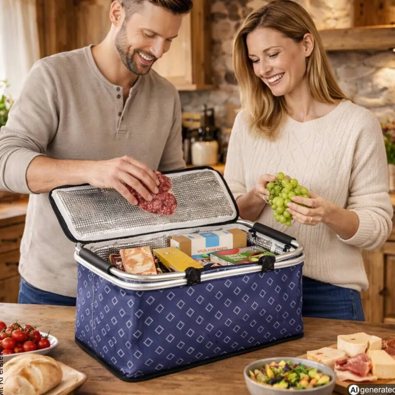 Kesper Einkaufskorb blau Polyester B/H/L: ca. 29x50x255 cm