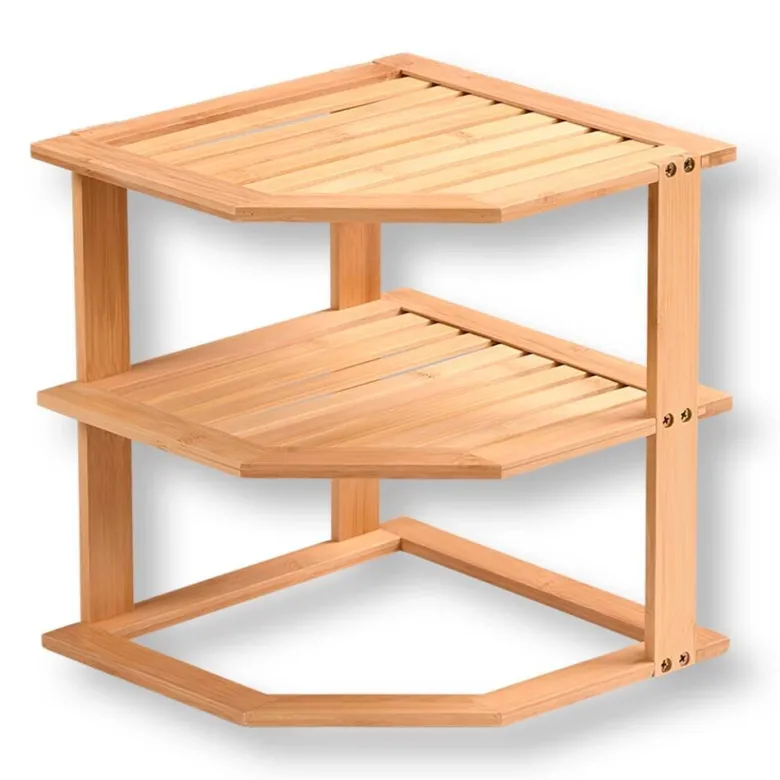 Kesper Kücheneckregal braun Bambus B/H/L: ca. 25x25x28 cm
