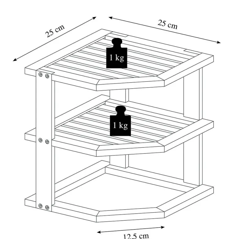 Kesper Kücheneckregal braun Bambus B/H/L: ca. 25x25x28 cm