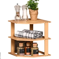 Kesper Kücheneckregal braun Bambus B/H/L: ca. 25x25x28 cm