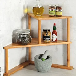 Kesper Kücheneckregal natur Bambus B/H/L: ca. 19,5x39x52 cm