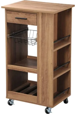 Kesper Küchenwagen walnuss Holz B/H/L: ca. 37x85x50 cm