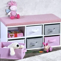 Kesper Kinder-Sitzbank rosa Polyester B/H/L: ca. 29,5x31x68 cm