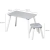 Kesper Kindertisch grau Holz B/H/L: ca. 38x43,5x58 cm