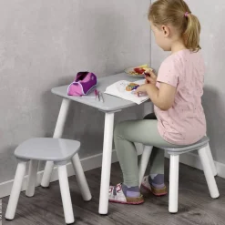 Kesper Kindertisch grau Holz B/H/L: ca. 38x43,5x58 cm